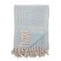 Throw blankets - Rodion Throw, Blue, Recycled Cotton  - BLOOMINGVILLE