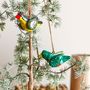 Christmas garlands and baubles - Carmela Ornament, Green, Paper Mache Set of 2 - BLOOMINGVILLE
