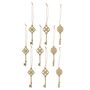 Christmas garlands and baubles - Kaley Ornament, Gold, Wood Set of 9 - BLOOMINGVILLE