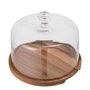 Trays - Nici Cake Tray w/Dome, Nature, Acacia  - BLOOMINGVILLE