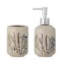 Washbasins - Bea Soap Dispenser Set, Nature, Stoneware Set of 2 - BLOOMINGVILLE