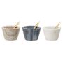 Couverts & ustensiles de cuisine - Rosamynthe Pot à sel avec cuillère, Blanc, Marbre Set of 3 - CREATIVE COLLECTION