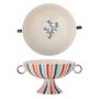 Bowls - Cyrus Pedestal Bowl, Blue, Stoneware - CREATIVE COLLECTION