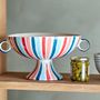 Bowls - Cyrus Pedestal Bowl, Blue, Stoneware - CREATIVE COLLECTION