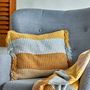Throw blankets - Isnel Throw, Yellow, Recycled Cotton  - CREATIVE COLLECTION