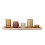 Candlesticks and candle holders - Sanga Tray w/Votive, Brown, Glass Set of 6 - BLOOMINGVILLE MULTIBRAND HOUSE