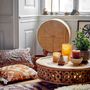 Cushions - Pansy Cushion, Brown, Lambskin Tibetian  - BLOOMINGVILLE