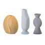 Vases - Miacecilia Vase, Yellow, Stoneware Set of 3 - BLOOMINGVILLE MULTIBRAND HOUSE