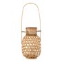 Outdoor table lamps - Lerka Lantern w/Glass, Nature, Bamboo  - CREATIVE COLLECTION