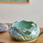 Bowls - Leonas Deco Bowl, Green, Stoneware  - BLOOMINGVILLE
