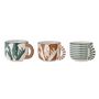 Mugs - Carim Cup, Green, Stoneware Set of 3 - BLOOMINGVILLE
