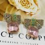 Jewelry - Pink square knot earrings - TIRACISÚ
