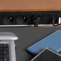Bureaux - Bureau de direction en bois connecté USB HDMI ELEC - sous-main cuir - MON PETIT MEUBLE FRANÇAIS
