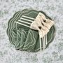 Table cloths - Tablecloth Toile de Jouy Green round - ⌀ 140 cm - ROSEBERRY HOME