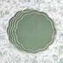 Linge de table textile - Nappe de table Toile de Jouy Green ronde -  ⌀ 210 cm - ROSEBERRY HOME