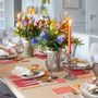 Linge de table textile - Ronds de serviette Pink and Yellow Bows - 4 pièces - ROSEBERRY HOME