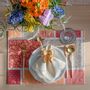 Table linen - Napkin rings Pink and Yellow Bows - 6 pieces - ROSEBERRY HOME