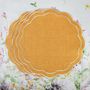 Linge de table textile - Brodé Sets de table Yellow Petali - 6 pièces - ROSEBERRY HOME