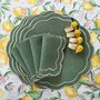 Linge de table textile - Brodé Sets de table Green Petali - 4 pièces - ROSEBERRY HOME