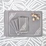Linge de table textile - Brodé Sets de table Infinity - 6 pièces - ROSEBERRY HOME