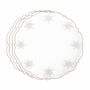 Table linen - Embroidered Placemats Silver Stars - 6 pieces - ROSEBERRY HOME