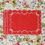 Table linen - Embroidered Placemats White Christmas Bows - ROSEBERRY HOME