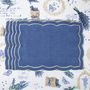 Placemats - Embroidered Placemats Blue Onde - 6 pieces - ROSEBERRY HOME