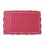 Linge de table textile - Brodé Sets de table Magenta Onde - 4 pièces - ROSEBERRY HOME