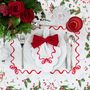 Linge de table textile - Brodé Sets de table Red Christmas Bows - ROSEBERRY HOME