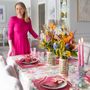 Linge de table textile - Brodé Sets de table Magenta Onde - 4 pièces - ROSEBERRY HOME