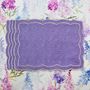 Linge de table textile - Brodé Sets de table Purple Onde - 4 pièces - ROSEBERRY HOME