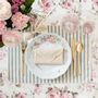 Table linen - Placemats both sides Roselle & Stripes - 4 pieces - ROSEBERRY HOME