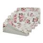 Table linen - Placemats both sides Roselle & Stripes - 6 pieces - ROSEBERRY HOME