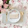 Table linen - Placemats both sides Roselle & Stripes - 6 pieces - ROSEBERRY HOME