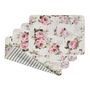 Table linen - Placemats both sides Rose Garden & Stripes - 4 pieces - ROSEBERRY HOME