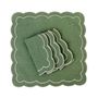 Napkins - Embroidered Napkins Green Petali - 4 pieces - ROSEBERRY HOME