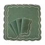 Napkins - Embroidered Napkins Green Petali - 6 pieces - ROSEBERRY HOME