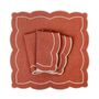 Linge de table textile - Brodé Serviette de tables Rust Onde - 4 pièces - ROSEBERRY HOME