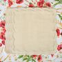 Table linen - Embroidered Napkins Beige Petali - 6 pieces - ROSEBERRY HOME