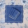 Napkins - Embroidered Napkins Blue Onde - 6 pieces - ROSEBERRY HOME