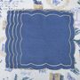 Napkins - Embroidered Napkins Blue Onde - 6 pieces - ROSEBERRY HOME