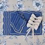 Napkins - Embroidered Napkins Blue Onde - 6 pieces - ROSEBERRY HOME