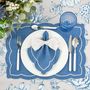 Napkins - Embroidered Napkins Blue Onde - 6 pieces - ROSEBERRY HOME