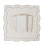 Linge de table textile - Brodé Serviette de tables Silver Onde - 4 pièces - ROSEBERRY HOME