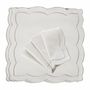 Linge de table textile - Brodé Serviette de tables Silver Onde - 6 pièces - ROSEBERRY HOME