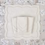 Linge de table textile - Brodé Serviette de tables Silver Onde - 6 pièces - ROSEBERRY HOME