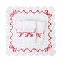 Linge de table textile - Brodé Serviette de tables Red Christmas Bows - 4 pièces - ROSEBERRY HOME