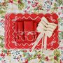 Table linen - Embroidered Napkins White Christmas Bows - 4 pieces - ROSEBERRY HOME