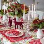 Table linen - Embroidered Napkins White Christmas Bows - 4 pieces - ROSEBERRY HOME