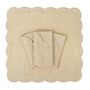 Table linen - Embroidered Napkins Beige Petali - 4 pieces - ROSEBERRY HOME